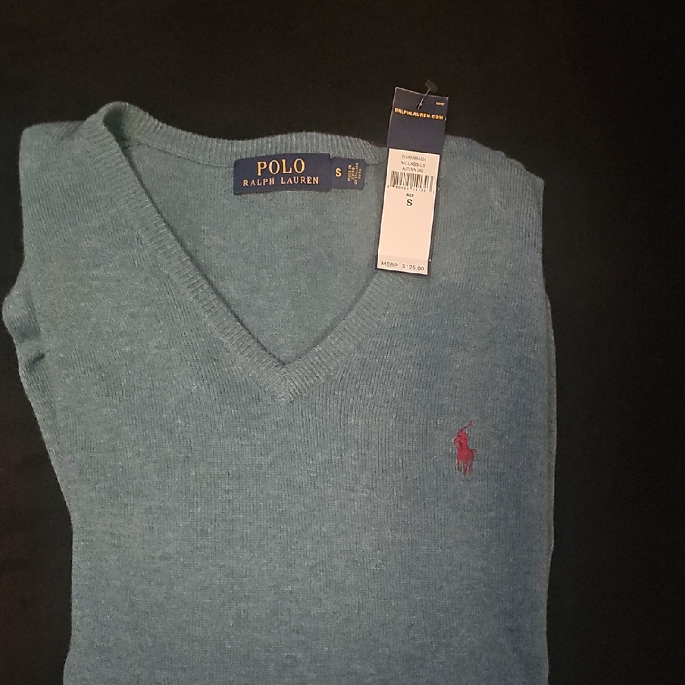 Polo by Ralph Lauren Blue V-Neck Sweater